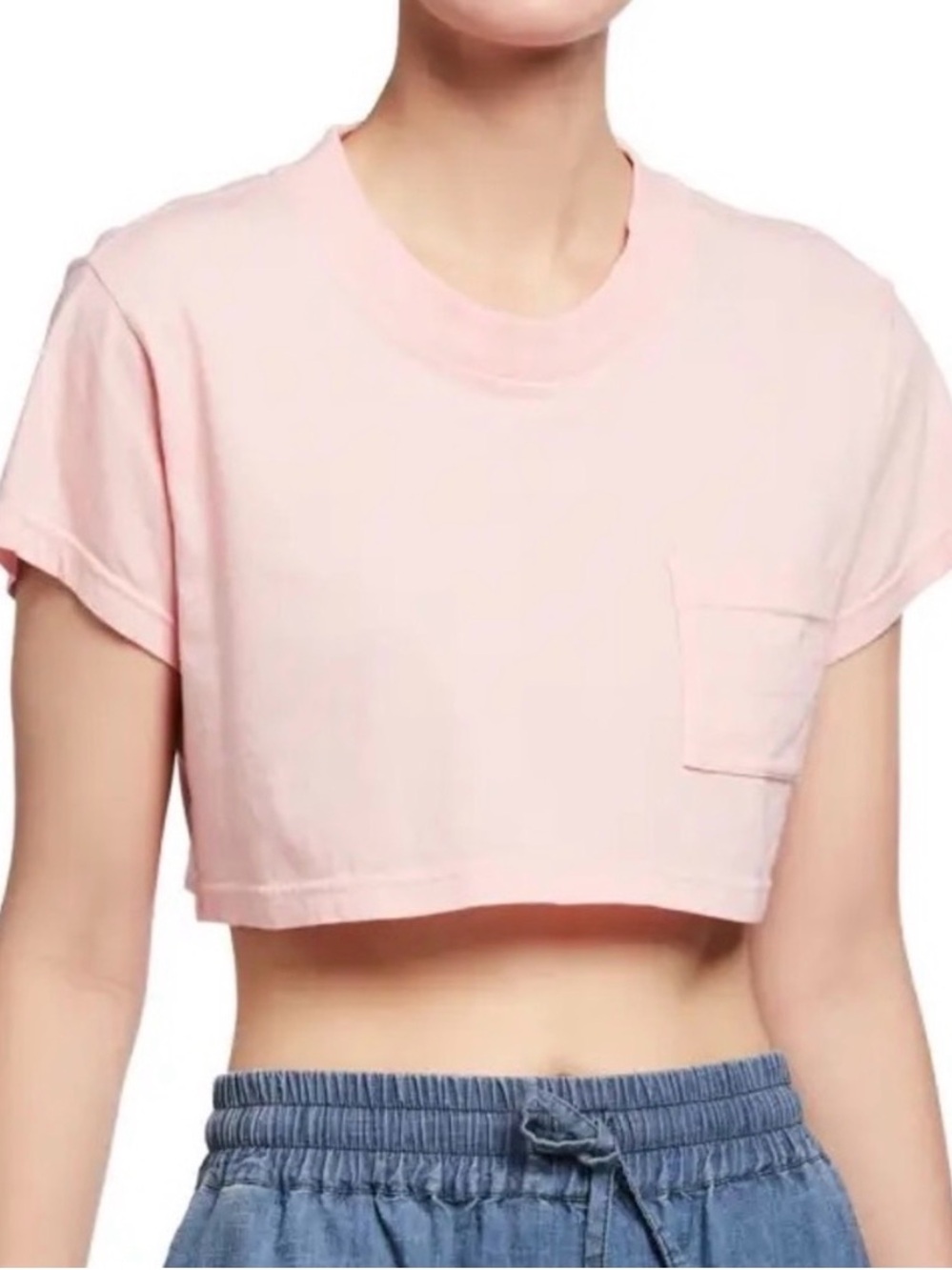 Alice + Olivia Preston Cropped Tee English Rose Pink Size M